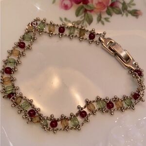 Antique New Orleans Bracelet Gorgeous Rare Feminine Glass Beads Ladder Design